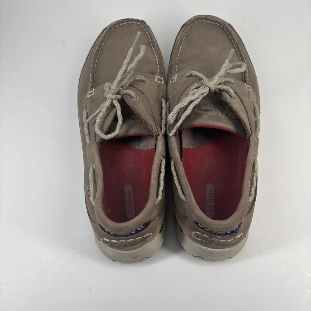 L.L.Bean Portlander Free Flex Men's US 10M Ledge Red Boat‎ Shoes Casual Slip-On